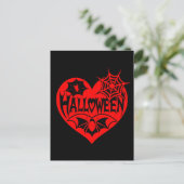 Halloween Heart, Red Heart Shape, Spider Web ポストカード (スタンド正面)