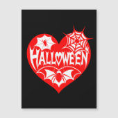 Halloween Heart, Red Heart Shape, Spider Web マグネット招待状 (正面)