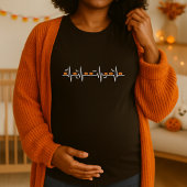 Halloween Heartbeat Pumpkin Maternity Spooky ECG Tシャツ