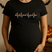Halloween Heartbeat Pumpkin Maternity Spooky ECG Tシャツ
