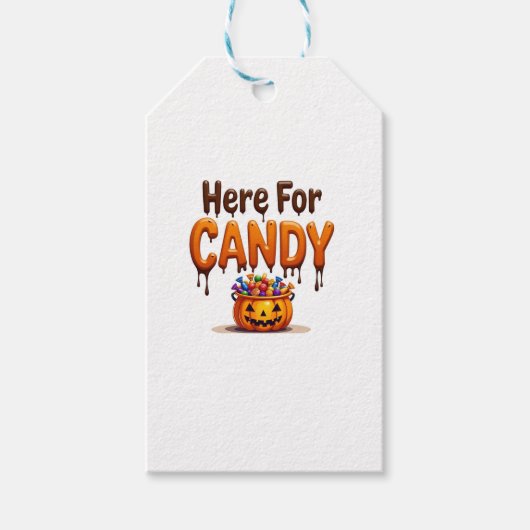 halloween "here for candy" ギフトタグ (正面)