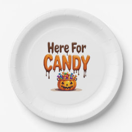 Halloween "Here for Candy" ペーパープレート