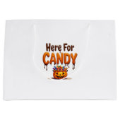  halloween "Here for Candy" ラージペーパーバッグ (正面)