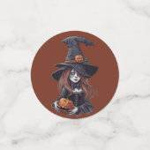 Halloween-Hexe mit Kürbis - コンフェッティ (スモール正面)