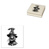 Halloween-Hexe mit Kürbis -  ラバースタンプ (押印)