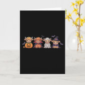 Halloween Highland Cow  カード (黄色い花)