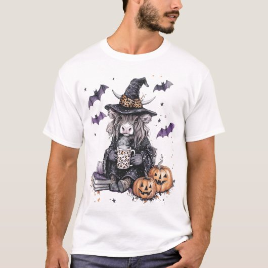 Halloween Highland Cow Tシャツ (正面)