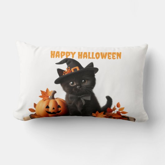 Halloween Himo White ランバークッション (正面)