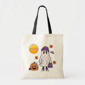 Halloween Hip Ghost Treat Bag Custom Kids トートバッグ (正面)