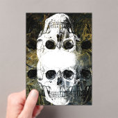 Halloween Horror - 3 Skulls Graffiti Burst アクリル招待状 (インサイチュ (ポータブル))