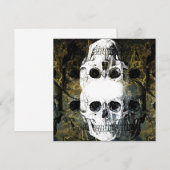 Halloween Horror - 3 Skulls Graffiti Burst 招待状 (正面/裏面)