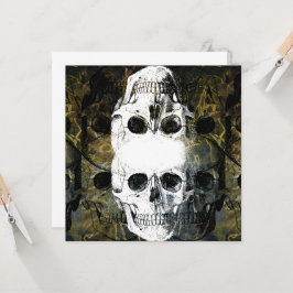 Halloween Horror - 3 Skulls Graffiti Burst 招待状