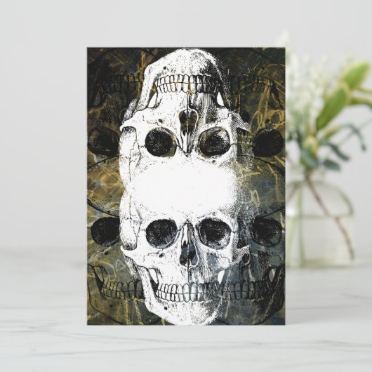 Halloween Horror - 3 Skulls Graffiti Burst 招待状 (スタンド正面)