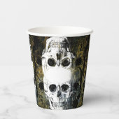 Halloween Horror - 3 Skulls Graffiti Burst 紙コップ (裏面)