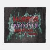 Halloween Horror Movie Marathon In Progress フリースブランケット (正面(横))