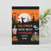 Halloween Horror Movie Night Party Invitation サンキューカード (スタンド正面)