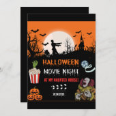 Halloween Horror Movie Night Party Invitation サンキューカード (正面/裏面)