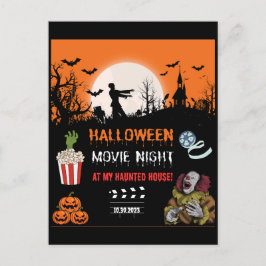 Halloween Horror Movie Night Party Invitation シーズンポストカード