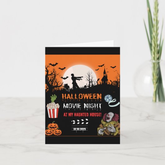 Halloween Horror Movie Night Party Invitation 招待状 (正面)
