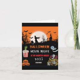 Halloween Horror Movie Night Party Invitation 招待状