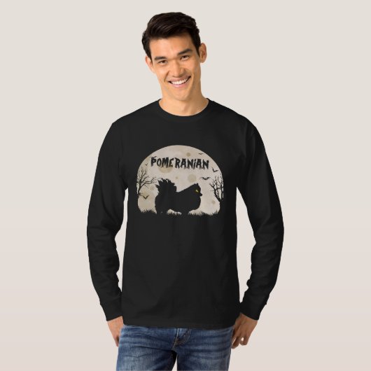 Halloween Horror Pomeranian Tシャツ (正面フル)