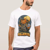 Halloween Horror Pumpkin Graphic T-Shirt Tシャツ (正面)