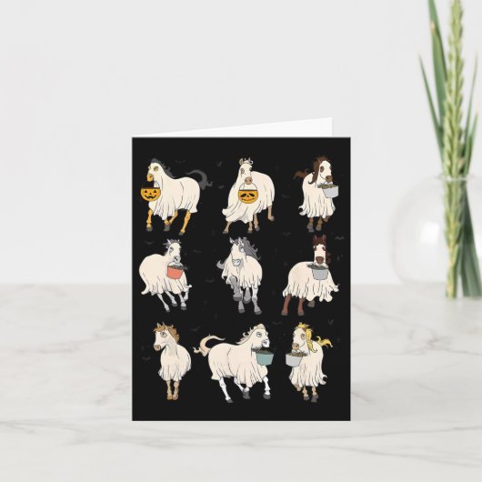 Halloween Horse Ghost Boo Pumpkin Costume For Men  カード (正面)