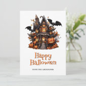 Halloween House Pumpkins Ghost Card シーズンカード (スタンド正面)