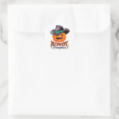 Halloween Howdy Pumpkin Cowboy Birthday ラウンドシール (バッグ)