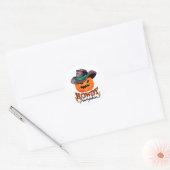 Halloween Howdy Pumpkin Cowboy Birthday ラウンドシール (封筒)