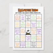 Halloween Human Bingo Ice Breaker Game Card 招待状 (正面)