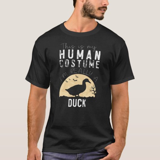 Halloween Human Costume Duck Creepy Horror Tシャツ (正面)