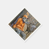 Halloween Hunter Skeleton With a Buck スタンダードカクテルナプキン (角)