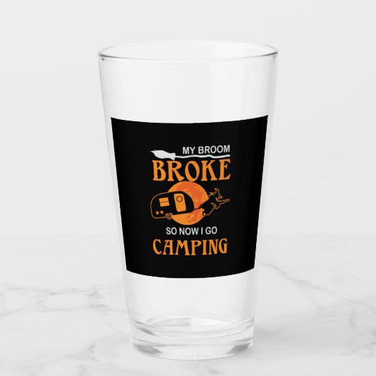 Halloween I Go Camping Birthday タンブラーグラス (正面)