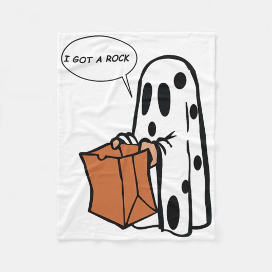 Halloween I Got A Rock Ghost  フリースブランケット (正面)