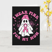 Halloween I Wear Pink For My Mom Breast Cancer Kid カード (黄色い花)