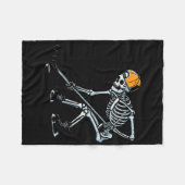 Halloween Ice Hockey Skeleton Costume Boys Kids Yo フリースブランケット (正面(横))