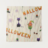 Halloween Illustrations タペストリー (正面)