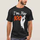 Halloween I'm Her Boo I'm His Witch Matching Coupl Tシャツ (正面)