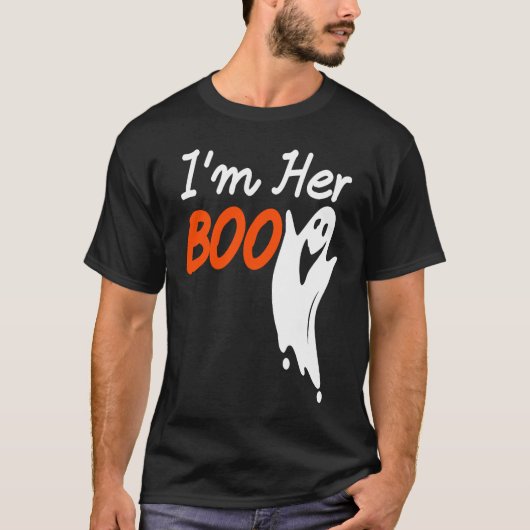 Halloween I'm Her Boo I'm His Witch Matching Coupl Tシャツ (正面)