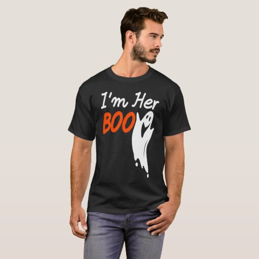 Halloween I'm Her Boo I'm His Witch Matching Coupl Tシャツ (正面フル)