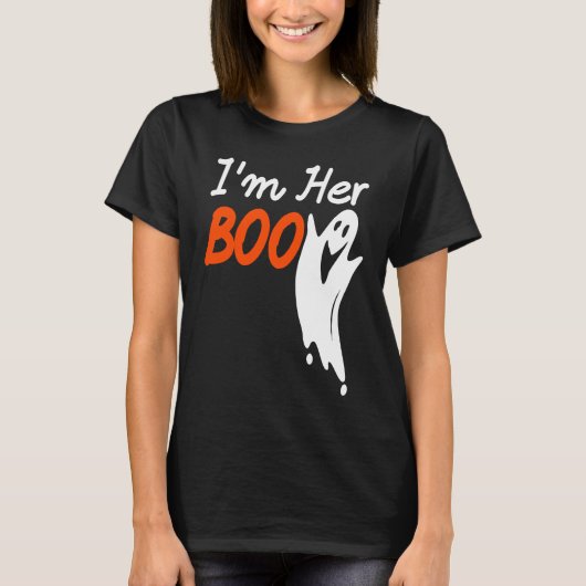 Halloween I'm Her Boo I'm His Witch Matching Coupl Tシャツ (正面)