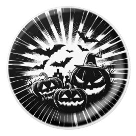 Halloween in black and white セラミックノブ