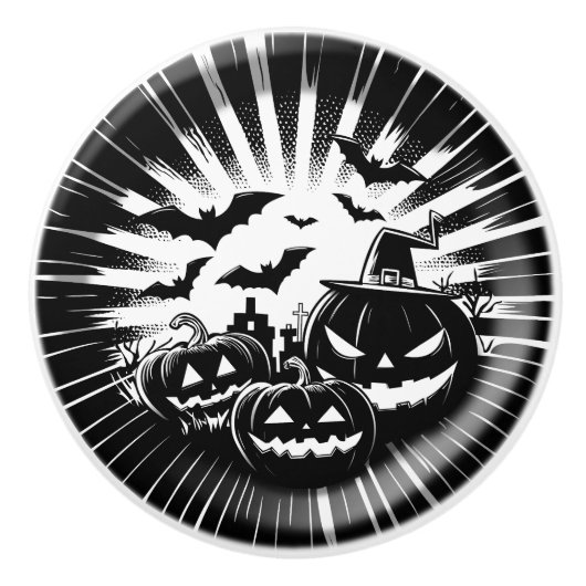 Halloween in black and white セラミックノブ (正面)