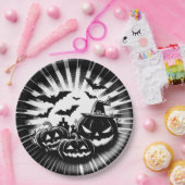 Halloween in black and white ペーパープレート (パーティー)