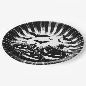 Halloween in black and white ペーパープレート (アングル)