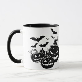 Halloween in black and white マグカップ