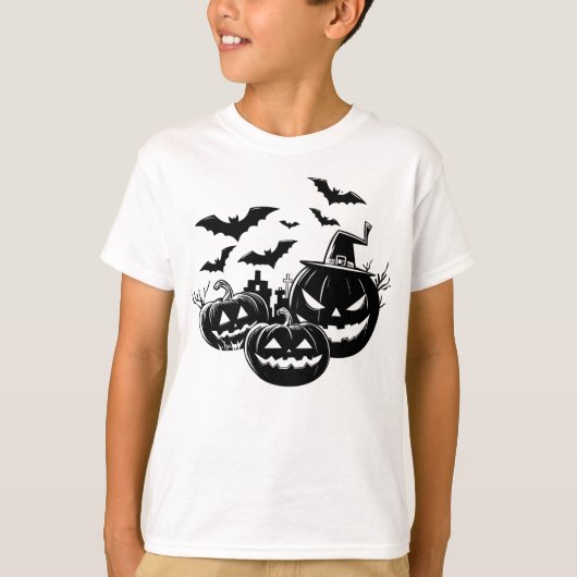 Halloween in black and white tシャツ (正面)