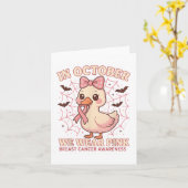 Halloween In October We Wear Nk Breast Cancer Awar カード (黄色い花)