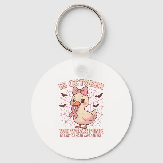 Halloween In October We Wear Nk Breast Cancer Awar キーホルダー (正面)